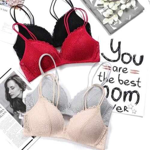 Women Bra Top Lace Underwear Bralette Floral Wireless Bra Women Lingerie Sexy Soft Solid Brassiere Seamless Summer Crop Top