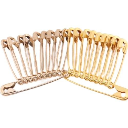 30pcs 50mm Gold Safety Pins Metal Scarf pins Brooch Knitting Cross Pins DIY Sewing Tools Accessoryfor Garment