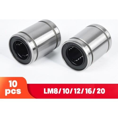 10PCS LM8UU LM10UU LM12UU LM16/20UU Linear Bushing 8mm 10mm 12mm CNC Linear Bearings for Rods Liner Rail Linear Shaft CNC Parts
