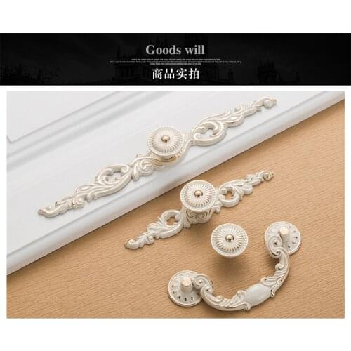 10 pcs European Modern Minimalist White Ceramic Door Knob Cabinet Drawer Cupboard Kitchen Furniture Pull Handles + Screws