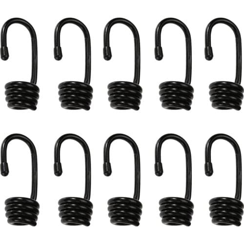 10 Pieces Plastic Coated Steel Wire Hooks 8mm Shock Cord Bungee Elastic Rope Bungee Accessories