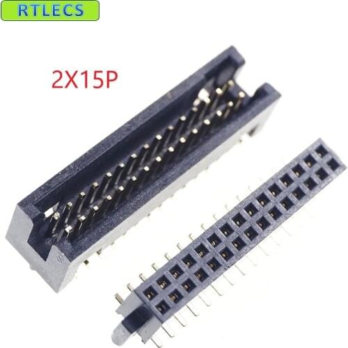 100 pcs BTB 1.27mm 2x15 P 30 pin PCB Header Pin Male / Female SMD With Post Board to Board Connector Straight SMT Position Peg