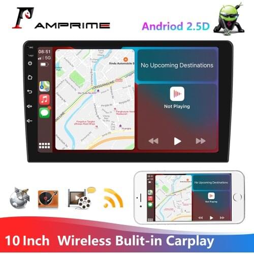 AMPrime 2din Andriod Car Radio Apple Wireless Carplay 10'' MP5 Multimedia Player Bulit in WIFI GPS BT For Universal Volkswagen