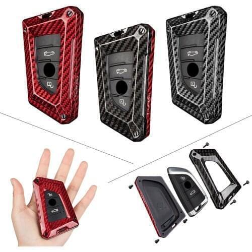 Car Carbon Fiber Key Fob Shell Case Cover Housing For BMW X1 X2 X3 X4 X5 X6 F15 F16 F48 G11 G12 G30