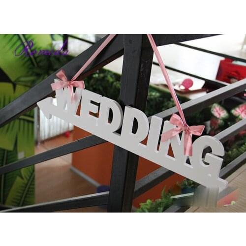 Free shipping wedding signpost wedding letters banner photo props sign white wedding arrow road lead