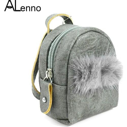 Double Pompom Fox Fur Fluffy Keychains For Women Cute Wallet Bag Key Ring Backpacks High Quality Leather Locksmith Trinket Gifts