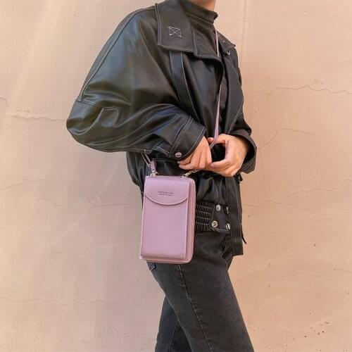 Long Cell Phone Card Wallet Women Card Holder Coin Purse Fashion Leather Wallets Mobile Phone Shoulder Crossbody Bags Clutch Bag