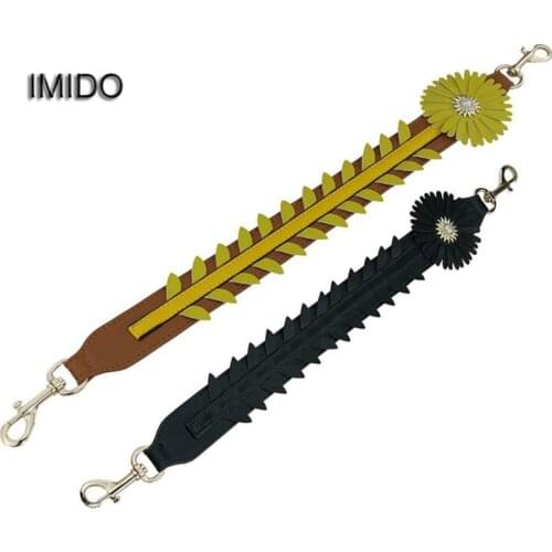 IMIDO 60cm Short bag Strap for Handbags Handle Women replacement straps shoulder belt pu leather accessories parts Flower STP168