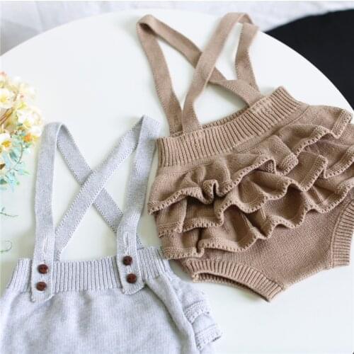 Baby Jumpsuit Newborn Baby Romper Ruffle Sleevess Knitted Baby Clothes Baby Boy Romper Jumpsuit Infant Toddler Baby Girl Clothes