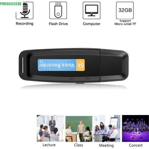 2021 New Mini Recorder Dictaphone USB Voice Pen U-Disk Professional Flash Drive Digital Audio Recorder Micro SD TF Card 32G