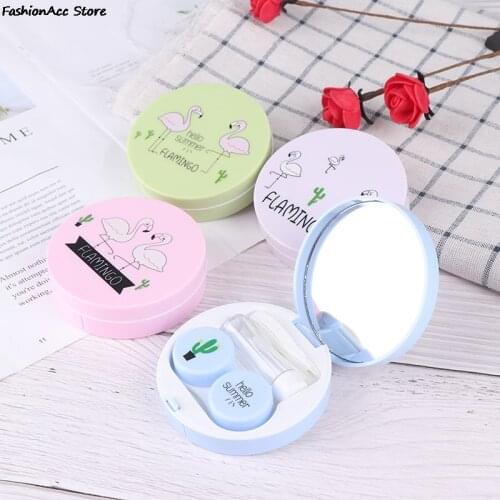 Cartoon Contact Lenses Case For Eyes For Lenses Container Contact Lens Box Lens Travel Mirror Travel Kit For Lenses Mignon