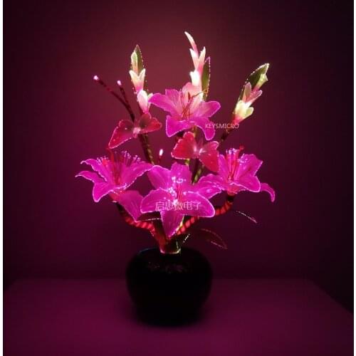 Newest Dynamic Fairy lily butterfly Wedding decoration led Novelty artistic optical fiber flower Christmas New Year party Shop