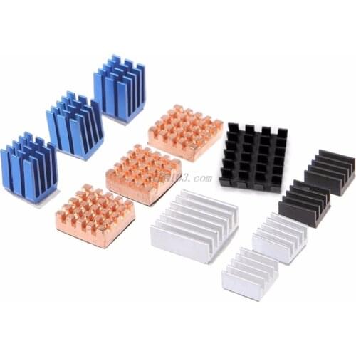 12 Pcs/Set Heat Sink Aluminum Copper Radiator Cooler Kit For Raspberry Pi 2 / 3