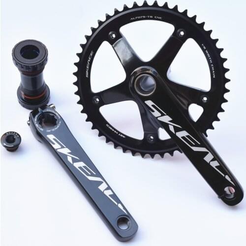 SKEACE Alumniun Alloy Crankset Fixed Gear Crank 48T 165mm BCD144 Single Speed TRACK BIKE Bicycle Chainwheel Including Axis BB
