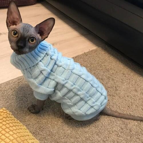 Leisure Pet Cat Sweater Winter Warm Cotton Cat Clothes for Small Cats Kitten Coat Jacket Kitty Knitted Sweaters Pet Dog Clothing