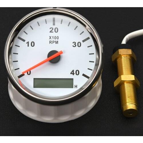 3000-8000RPM Tacho Meter 85mm Pointer Tachometer Gauge With Red Backlight For Car Marine Boat Yacht RV Camper M16/M18 Sensor