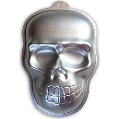 Halloween Decoration 3D Skull Shaped Cake Mold Cake Baking Pan Aluminum Cake Pan Tin Set Cake Cooking Tools