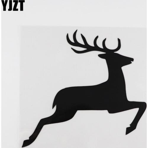 YJZT 15.9CMX15CM Cute Jumping Deer Forest Animals Decal Vinyl Car Sticker Black/Silver 8A-0063