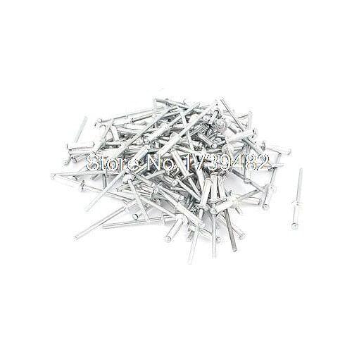 100 Pcs 3.2mm 1/8" Aluminium Large Flange Blind Pop Rivets