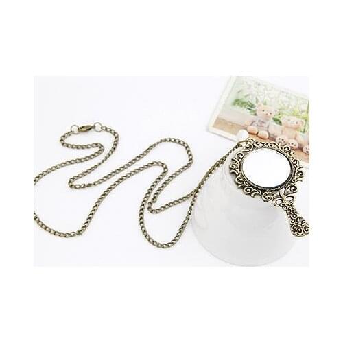 120pcs/lot Hot fashion Retro Magic Mirror Pendant Necklace all-match jewelry wholesale women sweater chain
