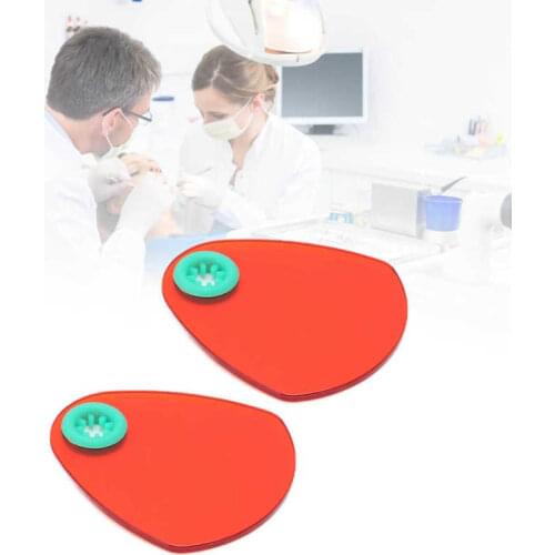 2pcs Dental Light Curing Plate Dental Light Shading Board Dental Instrument Accessory Dental Materials Red