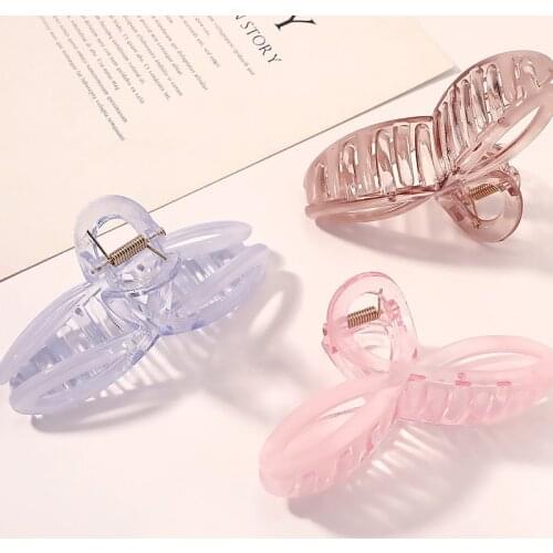 2021 New Claw Clip for Women Tough Colorful Plastic Hair Claw Large Size Hair Clamps Claw Clip Crab Chic Hair Accessories Gift