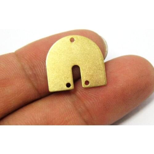 Brass connectors 17x16mm Raw brass U shape earrings findings 3 holes -30pcs R549