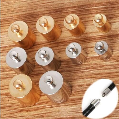 4/5/6/7/8mm Round Connector Leather Cord Tassel Buckle Clasps Hooks Cords Crimp End Caps for DIY Necklace Jewelry Findings