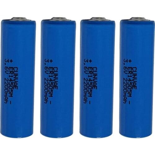 4PCS ER14505M ER14505 14505 аккумулятор AA 3.6V 2200mAh Lithium Battery Patrolling rod lithium batteries for PLC instrument