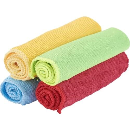 4pcs Versatile Microfiber Cleaning Cloth High-Absorbent Lint-Free Streak-Free Towel for Car House Kitchen Window