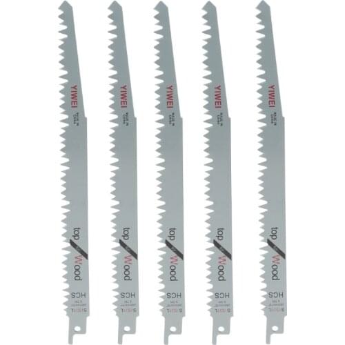 5Pcs 240mm High Carbon Steel Reciprocating Saw Blades For Wood Cutting