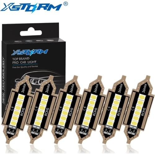 6Pcs C5W C10W LED Bulb Canbus No Error Festoon Led 31mm 36mm 39mm 41mm Car Interior Lights Dome License Plate Lamp 12V Auto