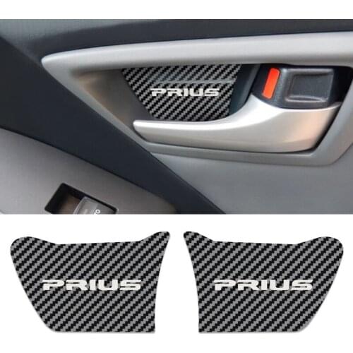For Toyota Prius 30 Accessories Car Styling carbon fiber stainless steel car interior door handle ornament sticker