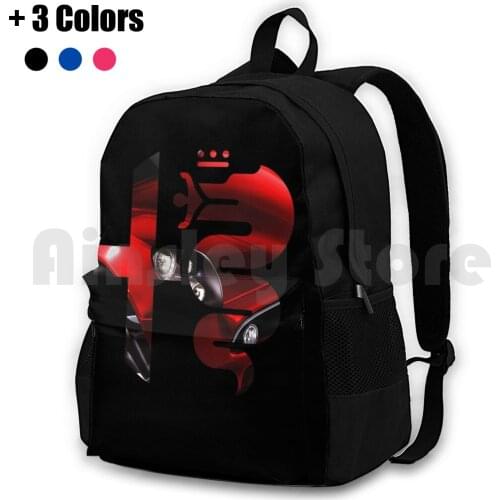 Alfa Romeo Car Outdoor Hiking Backpack Waterproof Camping Travel Alpha Alfa Romeo Biscione Cuore Sportive Sports Cars Italy