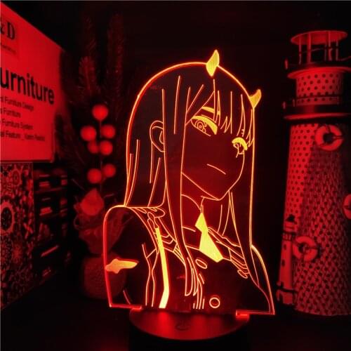 Anime Zero Two 3D Lamp Nightlight Kid Bedroom Decor LED Light Manga Gift luminaria Table Lamp Darling In The Franxx Home Lampara
