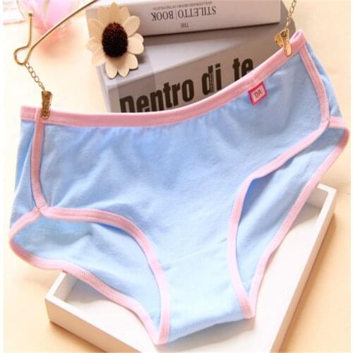 Free Shipping 5pcs/lot Womens Briefs Sexy Girl Panties Wholesale Ladies Cotton Underwear Girl Comfortable Breathable Solid A005
