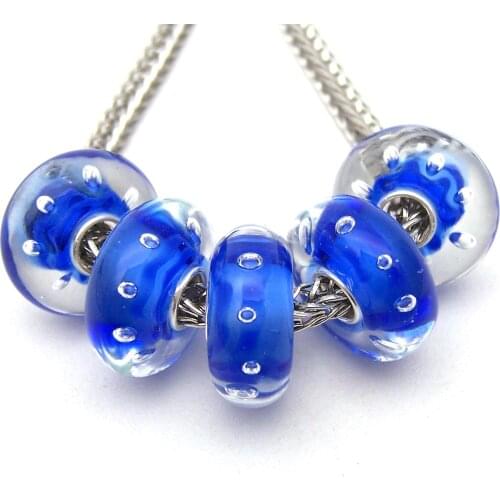 JGWGT 3125 5X 100% Authenticity S925 Sterling Silver Beads Murano Glass beads Fit European Charms Bracelet diy jewelry Lampwork