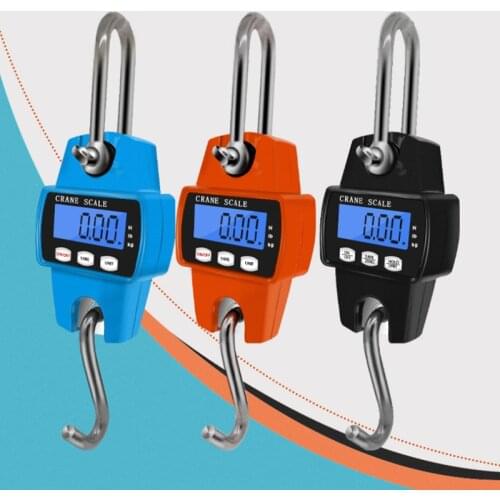 300kg Mini Handle Digital Scale Industrial Crane Scale Portable LCD Electronic Scale Heavy Duty Hanging Weighting Hook Scale