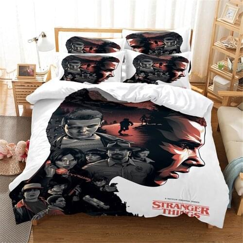 3D Stranger Things Bedding Set Bedding Set Queen King 240x220cm Bed Cover Duvet Cover Sets with Pillowcase For Kids Bedroom