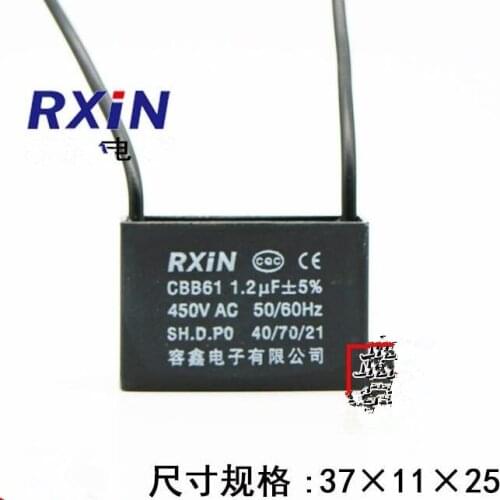 Capacitors 1.2uf 450V AC CBB61 Metallized Capacitor For Motor Start-up Ceiling Fan