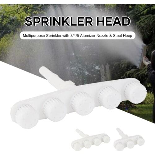1.3/1.57inch Multipurpose Garden Sprinkler with 3/4/5 Atomizer Nozzle & Steel Hoop Irrigation Tool can Adjust Output UD8