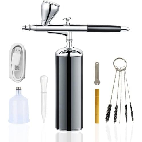 Upgraded Auto Mini Airbrush Kit with Compressor 0.3mm Nozzles Portable Handheld Single-Action Cordless Gun Set For Tattoo DIY