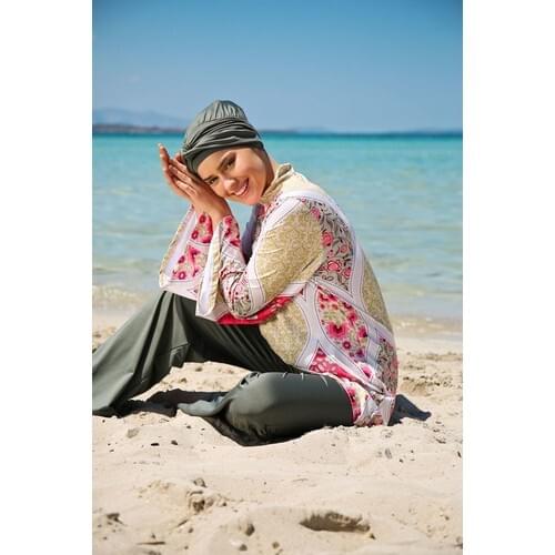 Muslim women Hijab 2021 Jowl Game Full closed-khaki