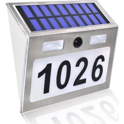 A Set of Solar House Lamp, Three Sets of Letters and Numbers, Seven Patch LED Body Intelligent Induction Lamp for Outdoor Use