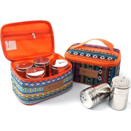 Outdoor seasoning box waterproof camping package condiment bottle organizer spice jars salt and pepper shakers cellar spices gun
