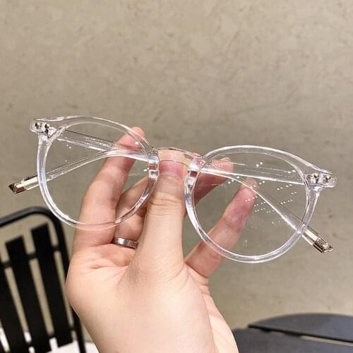 New Round Eyeglasses For Women Men Computer Anti Blue Light Glasses Frames Transparent Optical Fake Eyeglass Myopia Frame