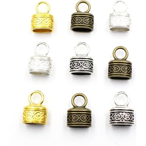 Fit 10x6mm Cord Crimp End Caps Buckle Tips for Necklace Bracelet Ropes Connectors Clasp DIY Accessories 18x13mm 10pcs K00843