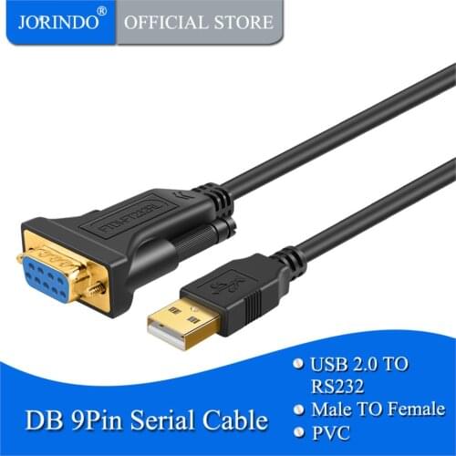 USB to RS232 Adapter with FTDI Chipset, JORINDO USB Male to RS232 Female DB9 Serial Converter Cable for Windows 10, 8.1, 8, 7