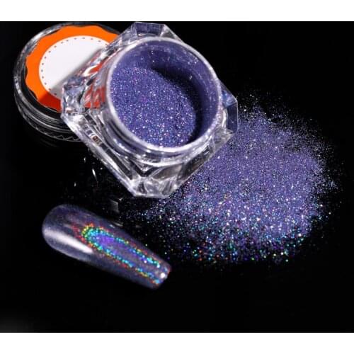 Laser Nail Glitter Holographics Powder for Nails Shinning Polishing Chrome Pigments Dust Dip Powders DIY Nail Art Decorations