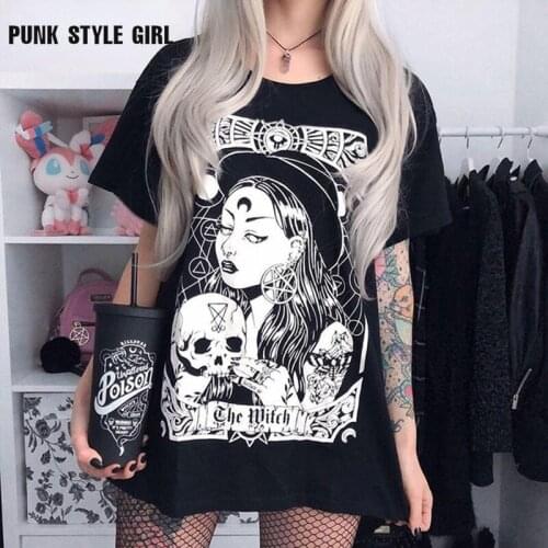 PUNK STYLE GIRL Womens Summer T-shirts